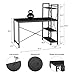 Dripex Tower Computer Desk with 4 Tier Shelves - 47.6'' Multi Level Writing Study Table with Bookshelves Modern Steel Frame Wood Desk Compact Home Office Workstation (Black)