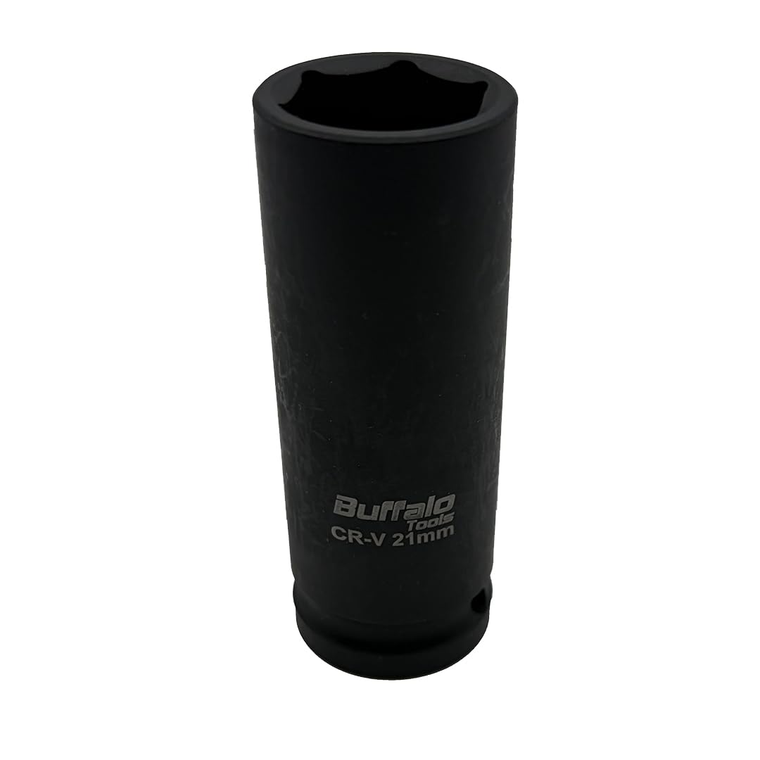 Buffalo Tools 21mm Deep Impact Socket 1/2 Drive 6 Point Metric long Single Hex