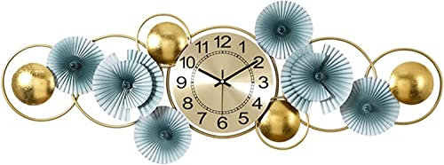 Horloge murale 3D d'art moderne en métal doré de 98cm pour la décoration du salon