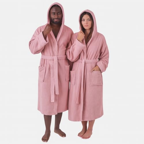 Betz Bademantel mit Kapuze aus 100% Baumwolle – Frottee Saunabademantel...
