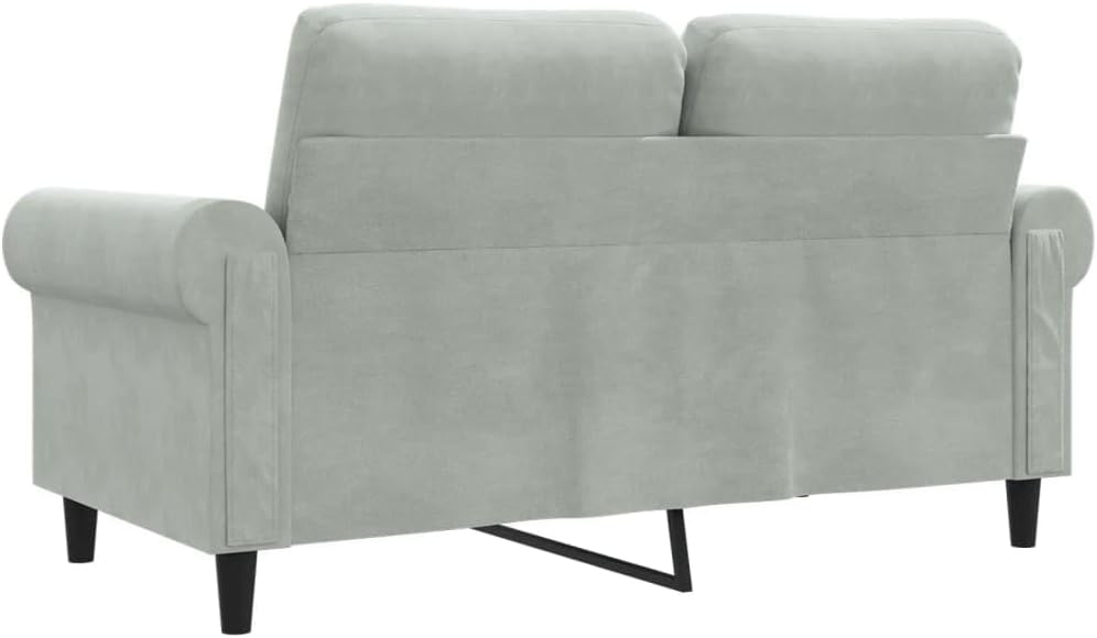 2-Seater Sofa Light Grey Velvet (100% Polyester) Living Room Furniture