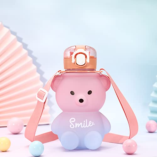 Smilcloud Kawaii Water Bottle With Straw - Image 4