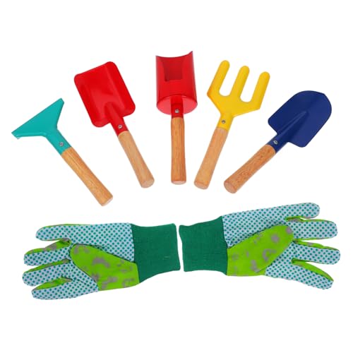 BESPORTBLE Herramientas De Jardinería para Pala De Jardinería y Rastrillo De Metal para Plantar Flores y Desherbar El Jardín Incluye Tenedor y Pala Pequeña De Jardín