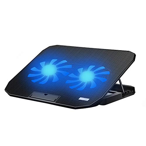 MeFee Laptop Cooling Pad for 11-15.8 Inch Laptop Cooler with 2 Quiet Fans and Button Control, Pure Metal Panel Portable Cooler