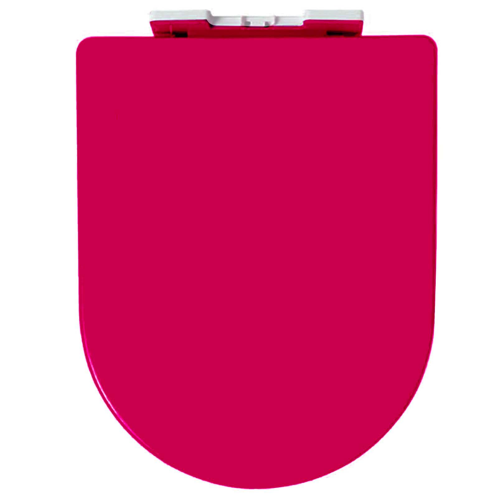 Asiento de Inodoro de Cierre Suave y Lento, Tapa de Inodoro de PP, Tapa WC Universal Forma U/D, Asiento para Inodoro con Liberación Rápida para Fácil Montaje y Limpieza,Púrpura,36x44.5cm