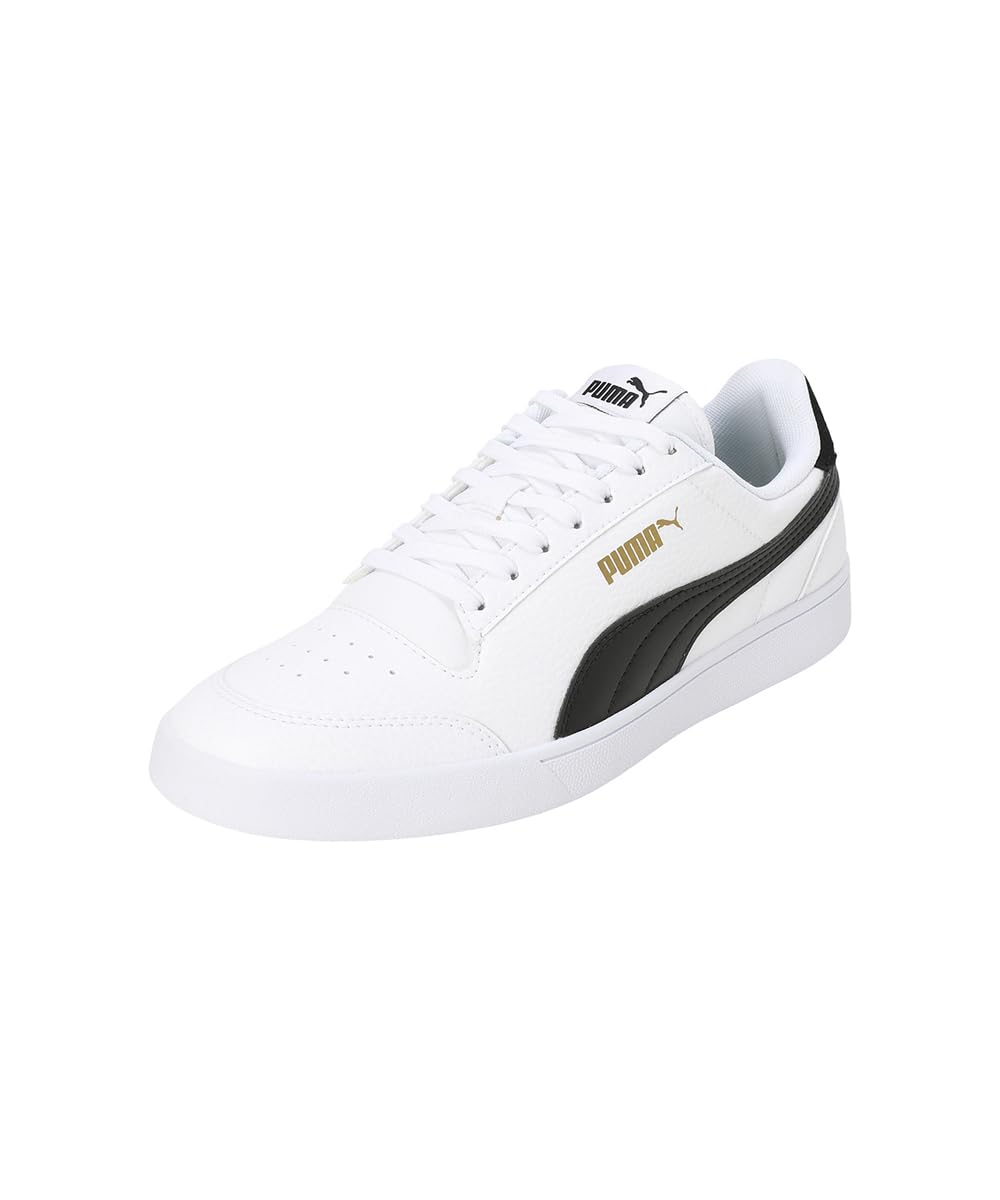 PUMA Unisex Adult Shuffle RES Sneaker White White-Black-Team Gold - Image 1