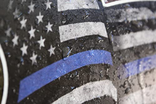 Decals By Haley 4 Pack Of Thin Blue Line American Flag Decal Stickers I Support Police Tattered Subdued Distressed Ripped Dirty Waving Usa Tbl Vinyl Subdued Distressed Sticker For Car Truck Auto Window Glass Back The Blue Decal Thin Blue Line Gifts Support The Blue Decals #TOP3