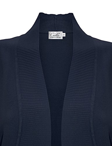 Image of Cielo Women's Solid Basic Open Front Pockets Knit Sweater Cardigan
