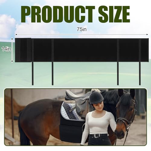 Image of Foilswirl Horse Belly Guard Body Bandage Wrap 14 x 75 Inches Elastic Horse Protective Belly Guard Spur Mark Protector Cover Skin Protector for Anti Rub and Chafe Girth Protection
