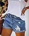 Angerella Denim Shorts for Women Fashion Summer Mid Waisted Shorts Women Jeans Stretchy Blue XL