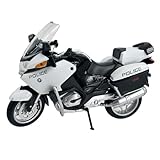 Welly Die Cast BMW R1200 RT Police Motorcycle, 1:18 Scale, Collectible Model Dirt Bike