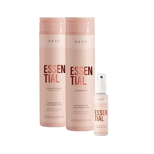 Kit de Cuidados Essenciais Braé - Duo 250ml + Mini 60ml: Hidratação Progressiva, Nutrição e Reparação, Proteção Térmica