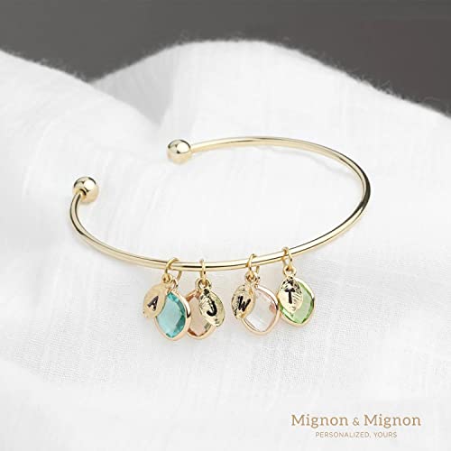 MignonandMignon Birthstone Bracelet for Women Mom Family Tree Gifts Mother Grandma Citrine Jewelry Opal - BSOBR-L-D2