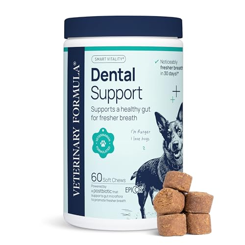 Veterinary Formula Dental Health Supplement for Dogs – Vet-Formulated Chews with EpiCor & Kelp
