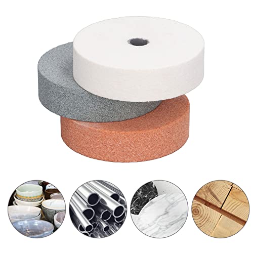 Candeon Schleifbockscheibe 75mm, 3 Stück Siliziumkarbid Schleifscheibe Polierscheib Rund Schleifstein Polierscheiben Schleifscheiben für Doppelschleifer FüR Metall Keramik Holz