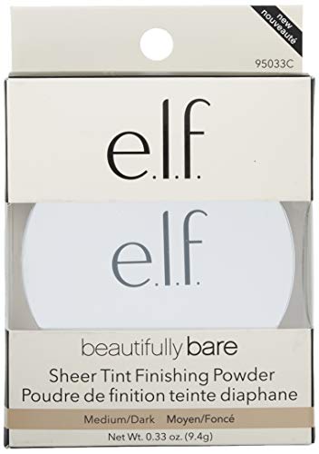 E.l.f, Beautifully Bare Sheer Tint Finishing Powder, Mattifying, Silky, Light Coverage, Long Lasting, Controls Shine, Creates A Flawless Face, Medium/Dark, All-Day Wear, 0.33 Oz #TOP1