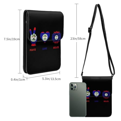 Peace Belize Belizean Flag Small Crossbody Bag Is A Shoulder Bag Designed For Women And Girls Cell Phone Crossbody Wallet Purses With Card Slots Adjustable Strap3