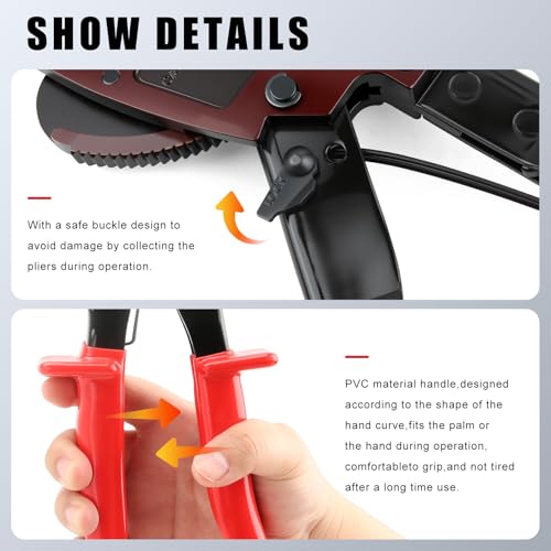 Image of Yangoutool Ratchet Cable Wire Cutter With Return Button - Heavy Duty Aluminum Copper Ratchet Cable Cutter - for Cutting Electrical Wire Up to 240mm Cutter Pliers