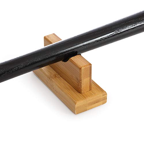Cypress Sunrise Baseball Bat Display Case Desk Table Mantel Mount Horizontal Rack Brackets Hanger Holder I Bamboo Finish I Protective Felt I Hidden Hardware Included I Easy Installation