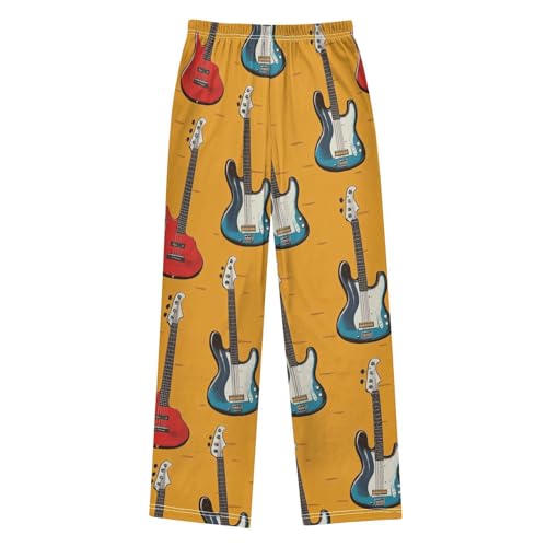 Bass Guitar Boys Pants Boys Athletic Pants Long Pant for Boywith Pockets Wide-Leg Size 6-14Y2