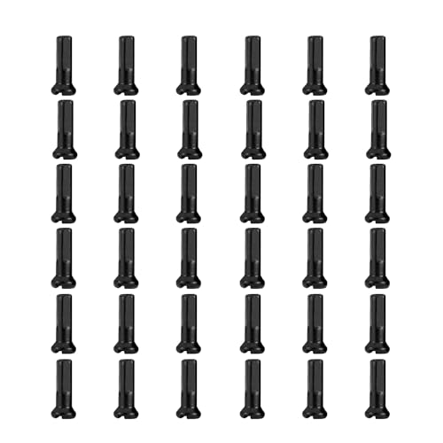 TSTRAUM 36 Stück Fahrrad Speichen nippel,Messing Fahrrad Mountainbike Rennrad Speichen Nippel,Fit für 14G / 2mm Durchmesser Speichen (Schwarz, 14mm Länge)
