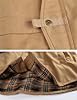 Haellun Men's Flannel Lined Shacket Long Sleeve Plaid Western Cowboy Snap Button Down Shirts Jackets with Pockets, Khaki, M #4
