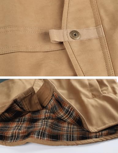 Image of Haellun Men's Flannel Lined Shacket Long Sleeve Plaid Western Cowboy Snap Button Down Shirts Jackets with Pockets