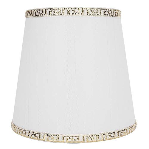 Alupre Moderne Tischleuchte Lampenabdeckung Stoff Lampenschirm Zubehör Hauptdekoration for E14 Schrauben-Birnen (weiße Gold-Draht-Art) Cover