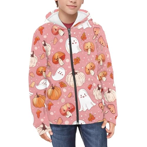 Kids Zip Up Hoodies 6-16T Boys Girls Soft Sweatshirt Athletic Jacket Hooded Long Sleeve Pullover with Pockets3