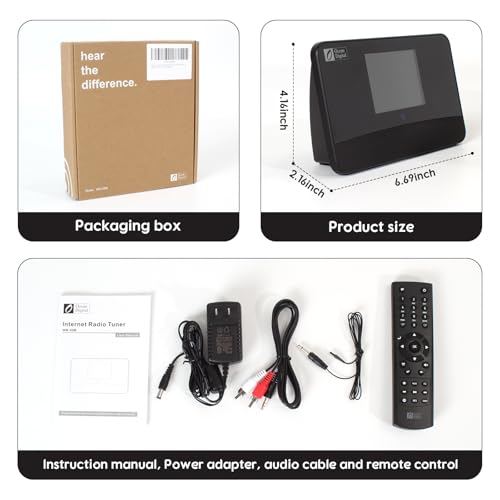 Image of Ocean Digital WR-03M Internet Radio Receiver (No Built-in Speaker) with Bluetooth, FM, Wi-Fi, LAN, Optical & Line Out, UPnP /DLNA Streaming, Alarm Clock, Podcasts HiFi Component for Home Audio System