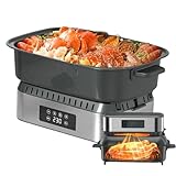 Nawayo 3-in-1 Air Fryer Oven, 6.32QT with See-Through Window, 4 Presets Touchscreen, Multi-Cooker for Air Frying, Roasting, Baking, Dehydrate, Reheat & Stewing, Turbo Crisp Technology, No Flip Needed