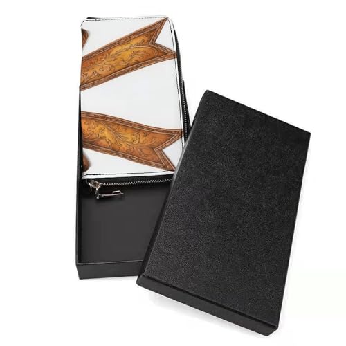 Coquette Brown Bow Western Aesthetic PU Leather Clutch Long Bifold Wallet, Coin Purse Credit Pass Case, Durable Card-Holder Money Storage for Women Men3