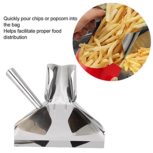 Image of French Fries Shovel, French Fry Scoop with Right Handle, Rustproof Stainless Steel Food Popcorn Shovel for Snacks, Ice, Candy, Desserts, Dry Goods