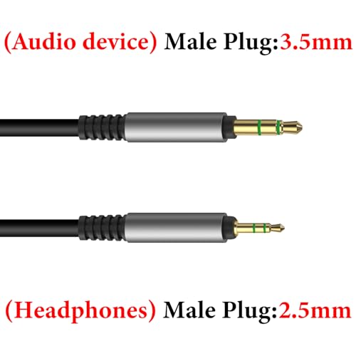 Image of GEEKRIA Audio Cable Compatible with JBL Tune 770NC /760NC /720BT /660NC, Live 660NC /650BTNC Headphones, 3.5mm to 2.5mm Replacement Stereo Cord (5.6 ft /1.7 m)