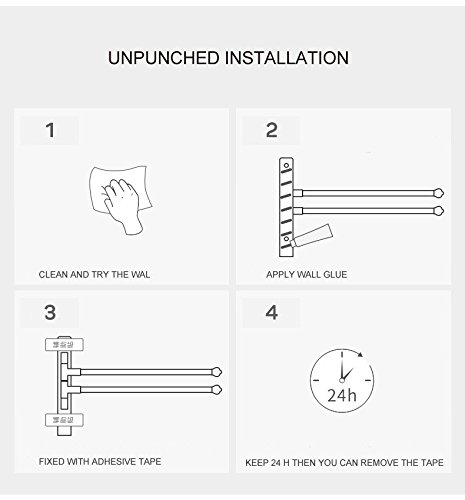 Mocofo Swivel Towel Bar Sus304 Bathtowel Rack Towel Holder Rv Swing Out Stainless Steel Bathroom Hand 5 Bars Folding Arm Hanger Wall Mount Polished Finish #TOP7