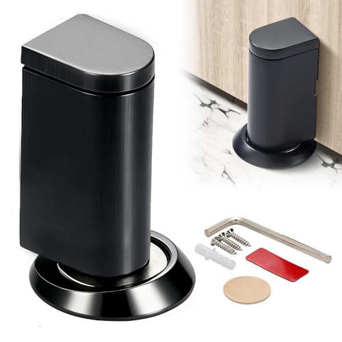 Door Wedge Stopper, 2026 Upgraded Punch-Free Magnetic Door Stopper Wedge, Magnetic Doors Stoppers for Bottom of Door, Heavy Duty Door Holder to Keep Door Open, Windproof Anti-Slam & Silent (Black)