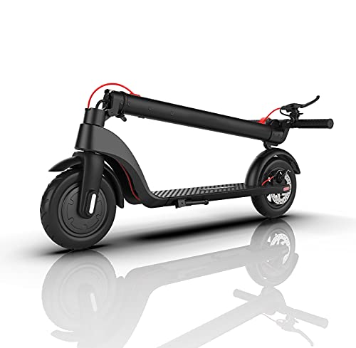 LuvTour Patinete eléctrico 350w, E-Scooter Plegable con Pantalla LCD, Li-Ion batería extraíble de 6,4 Ah, neumáticos de 10", Velocidad máxima 25 km/h, Marco de aleación de magnesio y Aluminio IP54 Cover