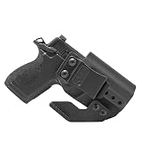 GRITR IWB Kydex Right Hand Pistol Holster Compatible with Smith & Wesson CSX 9mm - Optic Cut, Concealment Claw, Open Bottom, 1.5' Belt Clip, Adjustable Retention & Cant