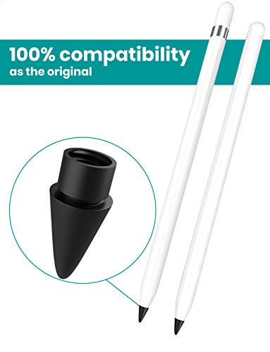 Klearlook Replacement Tip for i'Pad Pencil [2-Pack], Pencil Tips iPencil Nib for i'Pad Pencil 1st and 2nd Generation i'Pad Air i'Pad Mini i'Pad Pro Series, Screen Protector Supported [Black] - Thumbnail 2