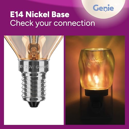 25W E14 Scentsy Light Bulb (Pack of 3) Large Fancy Globe Incandescent Glass 230V for UK Scentsy Standard Wax Warmers | 2700K Warm White | Dimmable | Pygmy/Small Edison Screw (SES) Base (25, Watts)