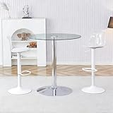 【Stabilité Et Robustesse】 Les tabourets sont dotés de pieds métalliques blancs robustes et d’une base ronde de 40.5 cm pour une stabilité maximale. Un repose-pieds intégré permet de soulager la pression sur vos pieds, offrant ainsi un confort supplémentaire pendant l’utilisation.