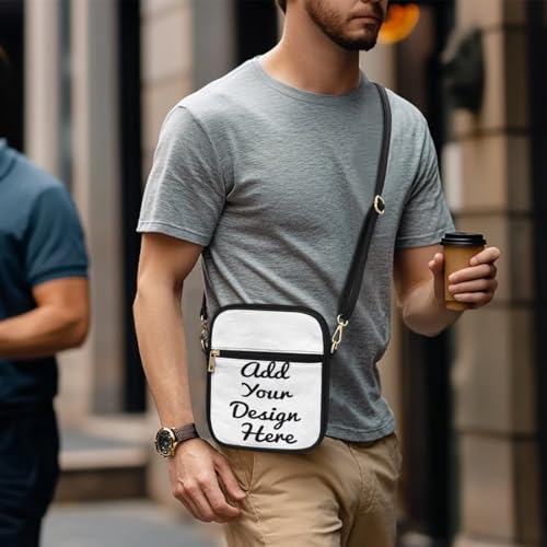 Small Messenger Bag for Men Leather with Adjustable Shoulder Strap Adjustable Crossbody Bag with Zipper Closure3