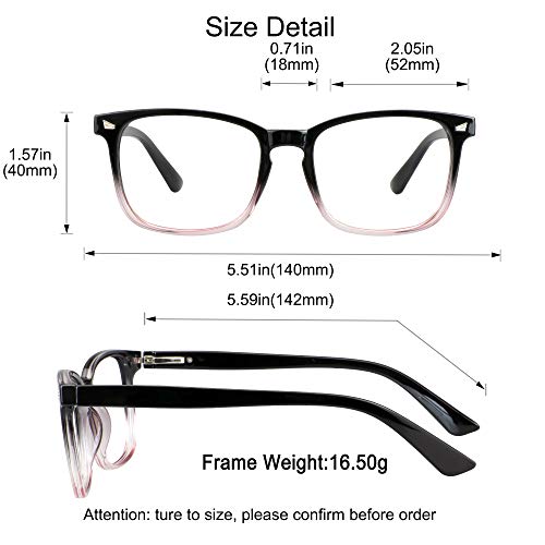 Image of YEIN Bifocal Reading Glasses with Blue Light Blocking Lenses, Bifocal Reader for Women and Men, Vintage Square frame with Spring Hinge (+0.50 /+2.25 magnification)