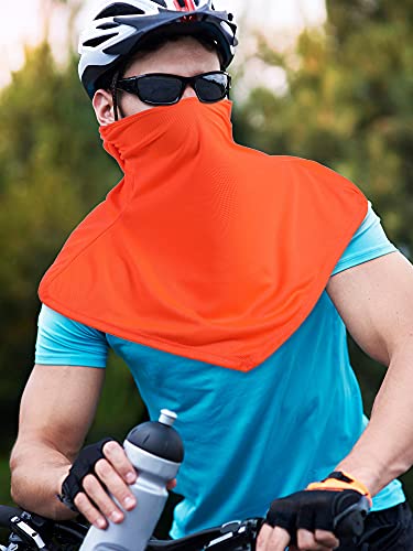 SATINIOR 3 Piece Balaclava Face Cover Sun Protection Neck Cover Summer Balaclava Motorcycle Face Mask for Men Women (Orange, Green, Blue)
