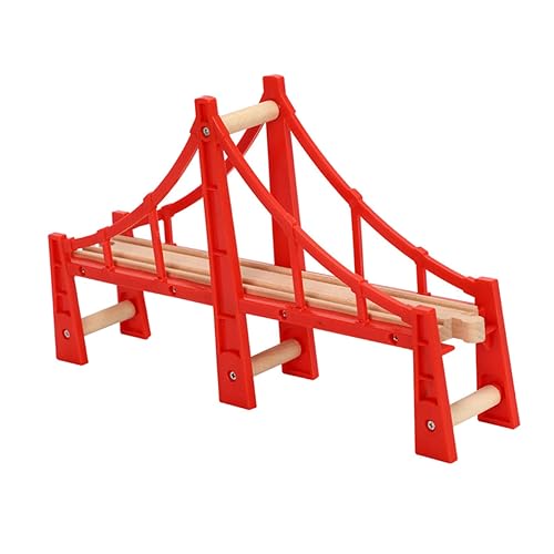 HOOTNEE 木製レール道橋 高架線路モデルおもちゃ 立式トレイントラック 線路連結可能 子供の想像力育成