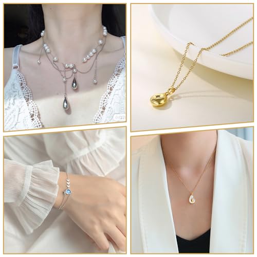 Miniatura 5 de 5m Rollo Cadenas Para Bisuteria Con 40 Cierres De Langosta Y 100 Anillos De Salto, Cadena Para Collar Con Alicates De Corte, Pinzas Cadena De Collar Diy Para Fabricación De Joyas, Oro, Plata