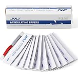 JMU Dental Articulating Paper 720 PCS, Straight Shape 110x21mm, 100μm Thick, Doubled Side for Occlusal...