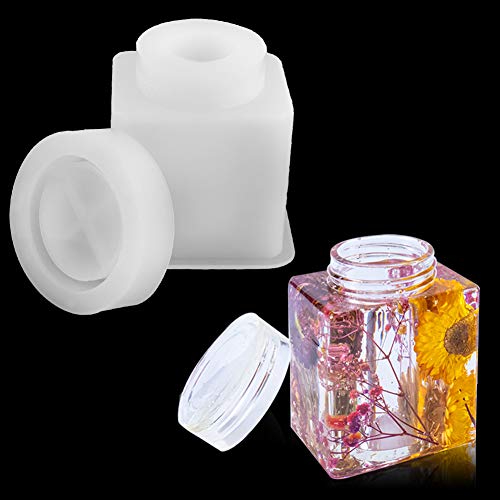 Box Resin Matrix with Lid, Bottle Resin Matrix, Storage Box Matrix, Resin Storage Bottle Container Silicone Epoxy Resin Matrix for DIY Jewelry Container Decorative Resin Crafts