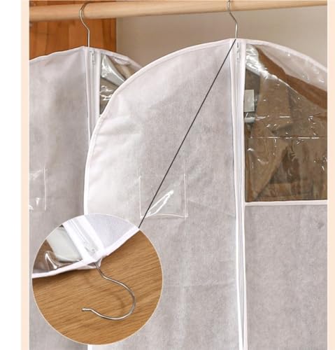 Habrur Clothes Cover 5pcs Garment Bag Hanging Clothes Storage With Zipper 4 Large Pockets Suit Bags Suit Bags (Color : A, Size : 60 * 120cm)4