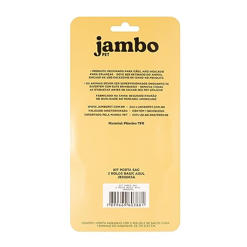 JAMBO PET, Kit Saquinho e Suporte Cata Caca Para Cachorro, 2 Rolos, Prático, Higiênico E Resistente,